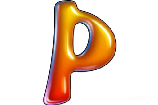 元素素材 霓虹灯效果字母P