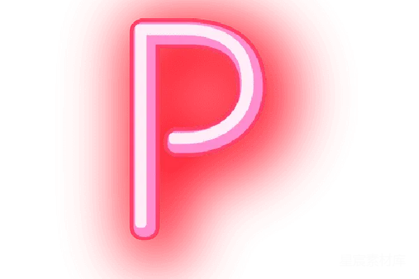 元素素材 红色背景中的字母P图标