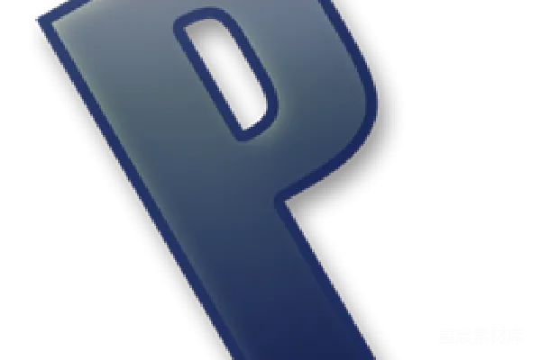 元素素材 蓝色立体字母P图标