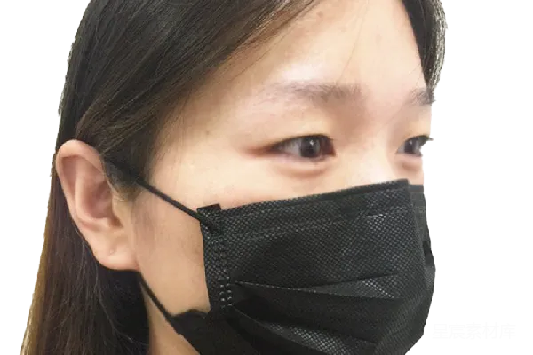 元素素材 佩戴黑色口罩的女性