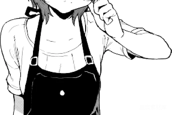 元素素材 思考中的动漫女孩